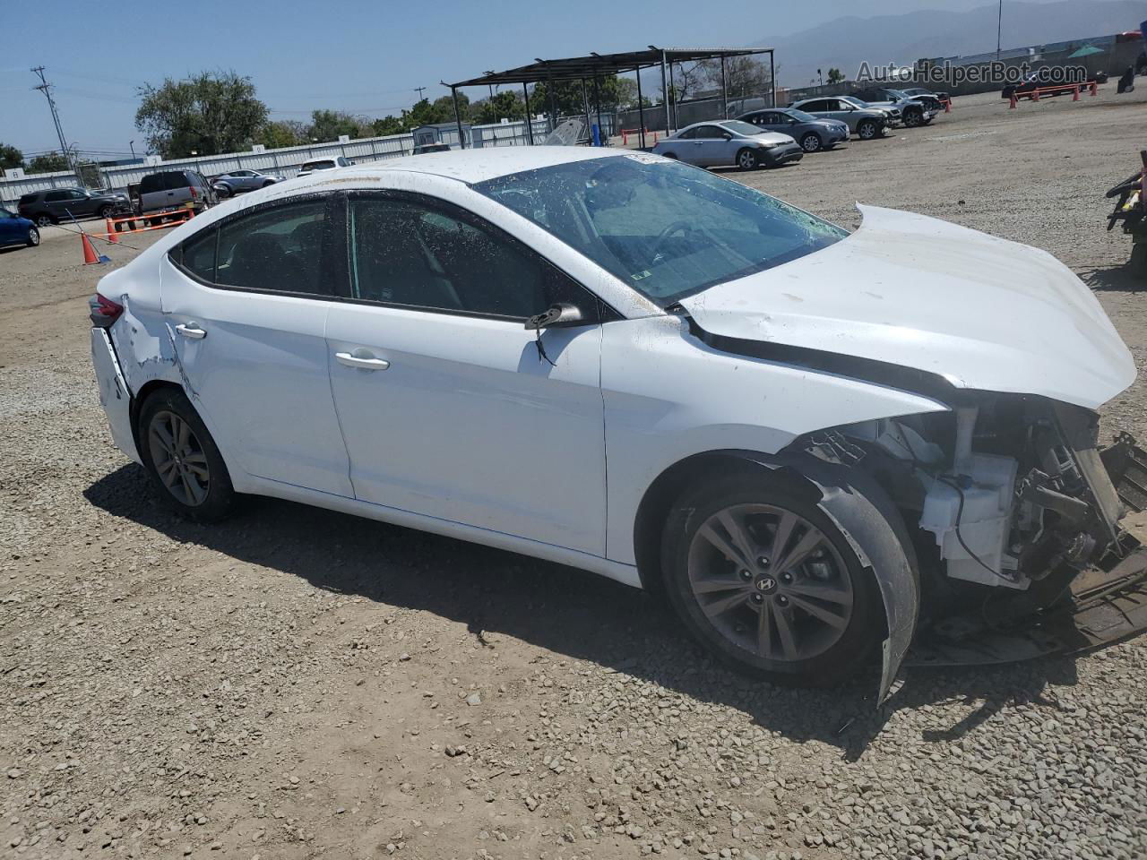 2018 Hyundai Elantra Sel White vin: 5NPD84LF3JH396804