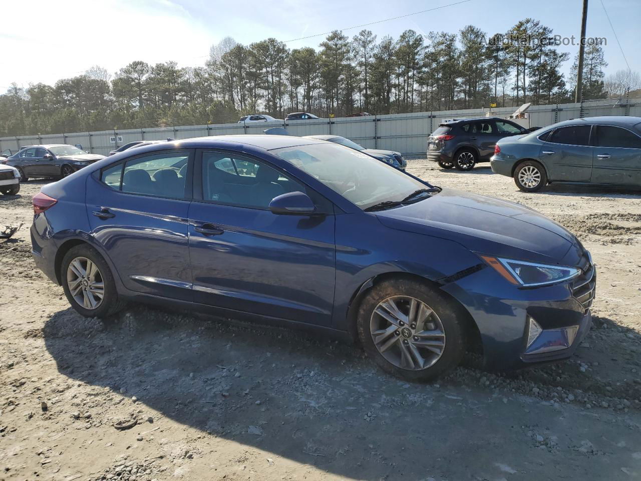 2019 Hyundai Elantra Sel Синий vin: 5NPD84LF3KH404529