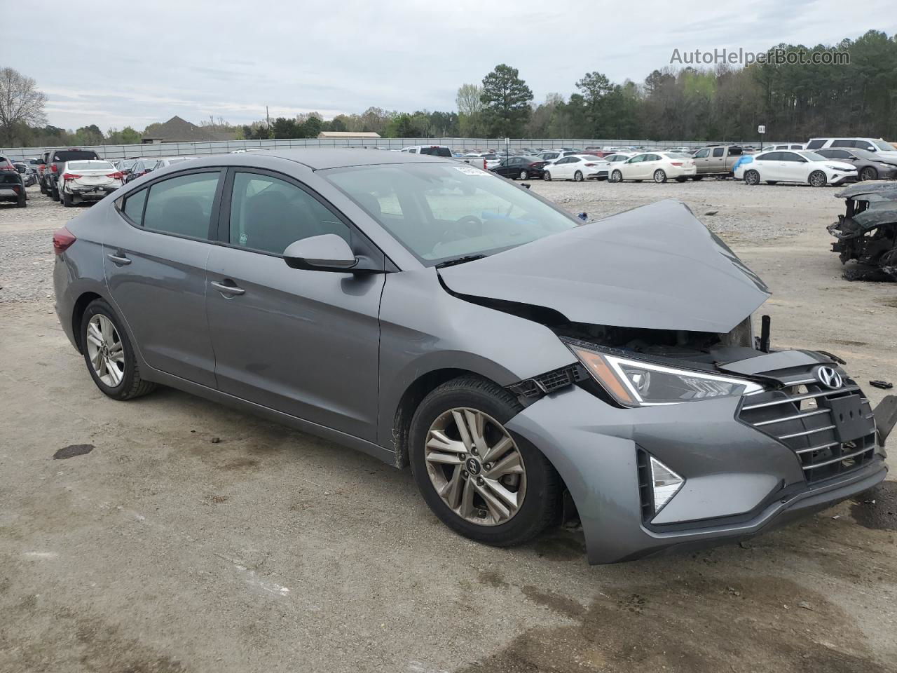 2019 Hyundai Elantra Sel Gray vin: 5NPD84LF3KH405213