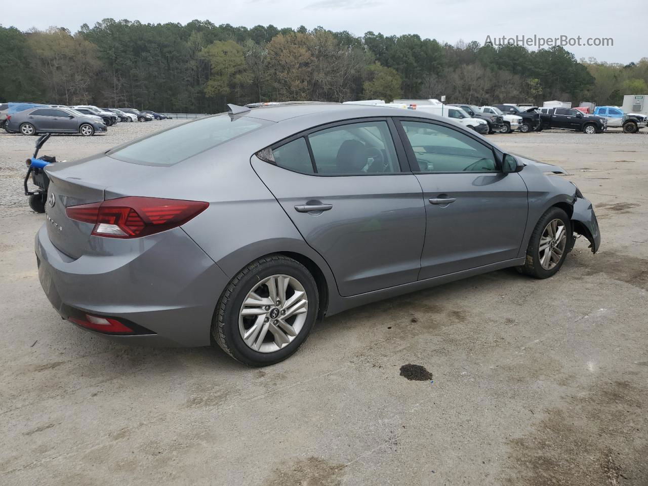 2019 Hyundai Elantra Sel Gray vin: 5NPD84LF3KH405213