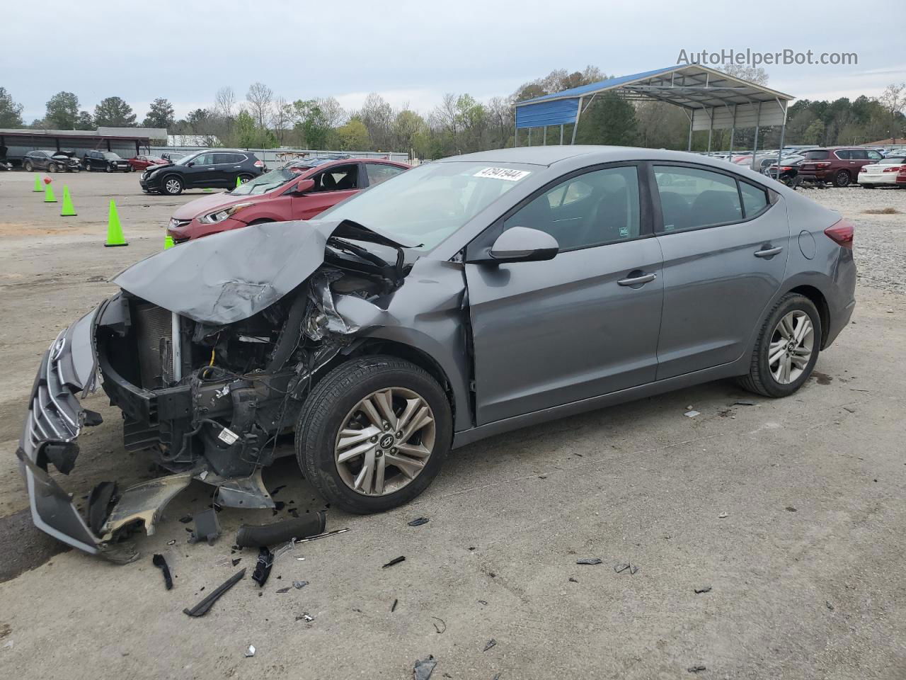 2019 Hyundai Elantra Sel Gray vin: 5NPD84LF3KH405213