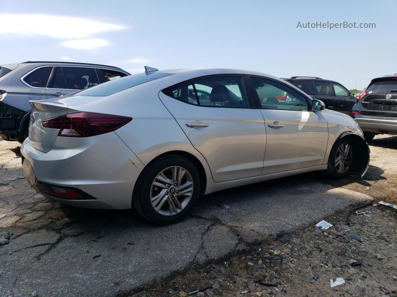 2019 Hyundai Elantra Sel Silver vin: 5NPD84LF3KH420276