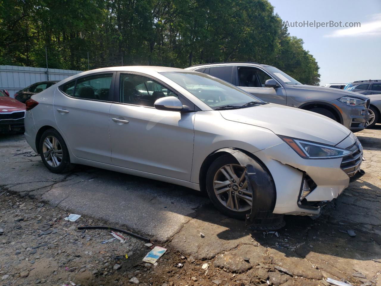 2019 Hyundai Elantra Sel Silver vin: 5NPD84LF3KH420276