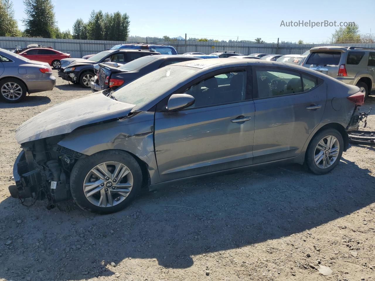 2019 Hyundai Elantra Sel Gray vin: 5NPD84LF3KH450989