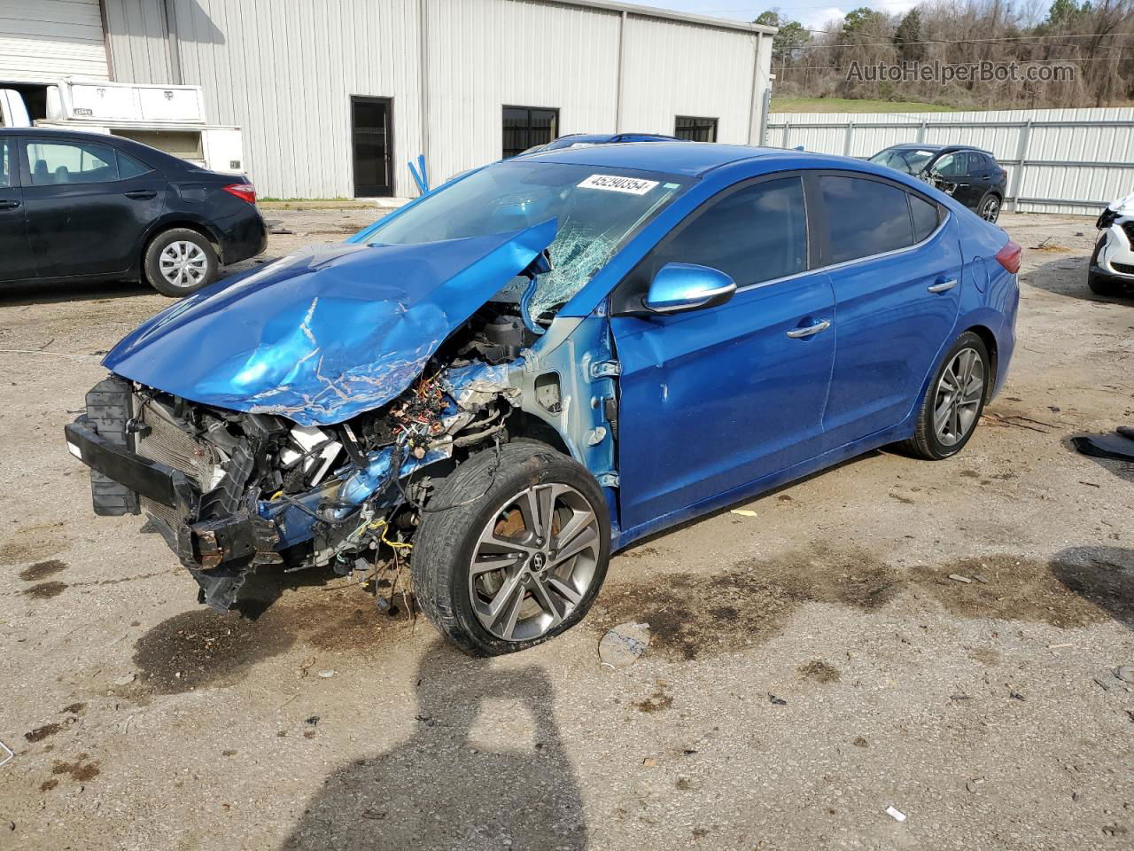 2017 Hyundai Elantra Se Синий vin: 5NPD84LF4HH013365