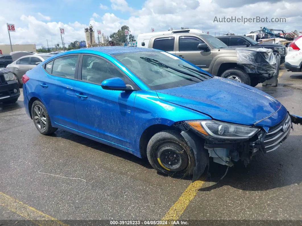 2018 Hyundai Elantra Sel Синий vin: 5NPD84LF4JH214558