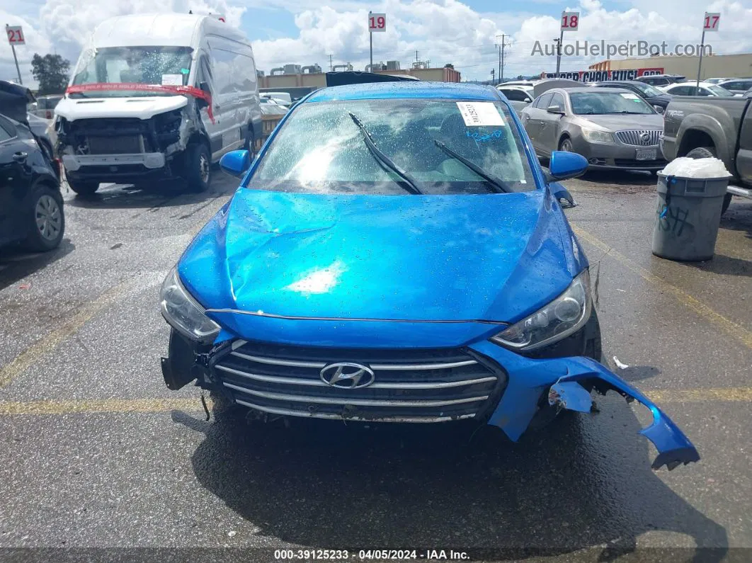 2018 Hyundai Elantra Sel Синий vin: 5NPD84LF4JH214558