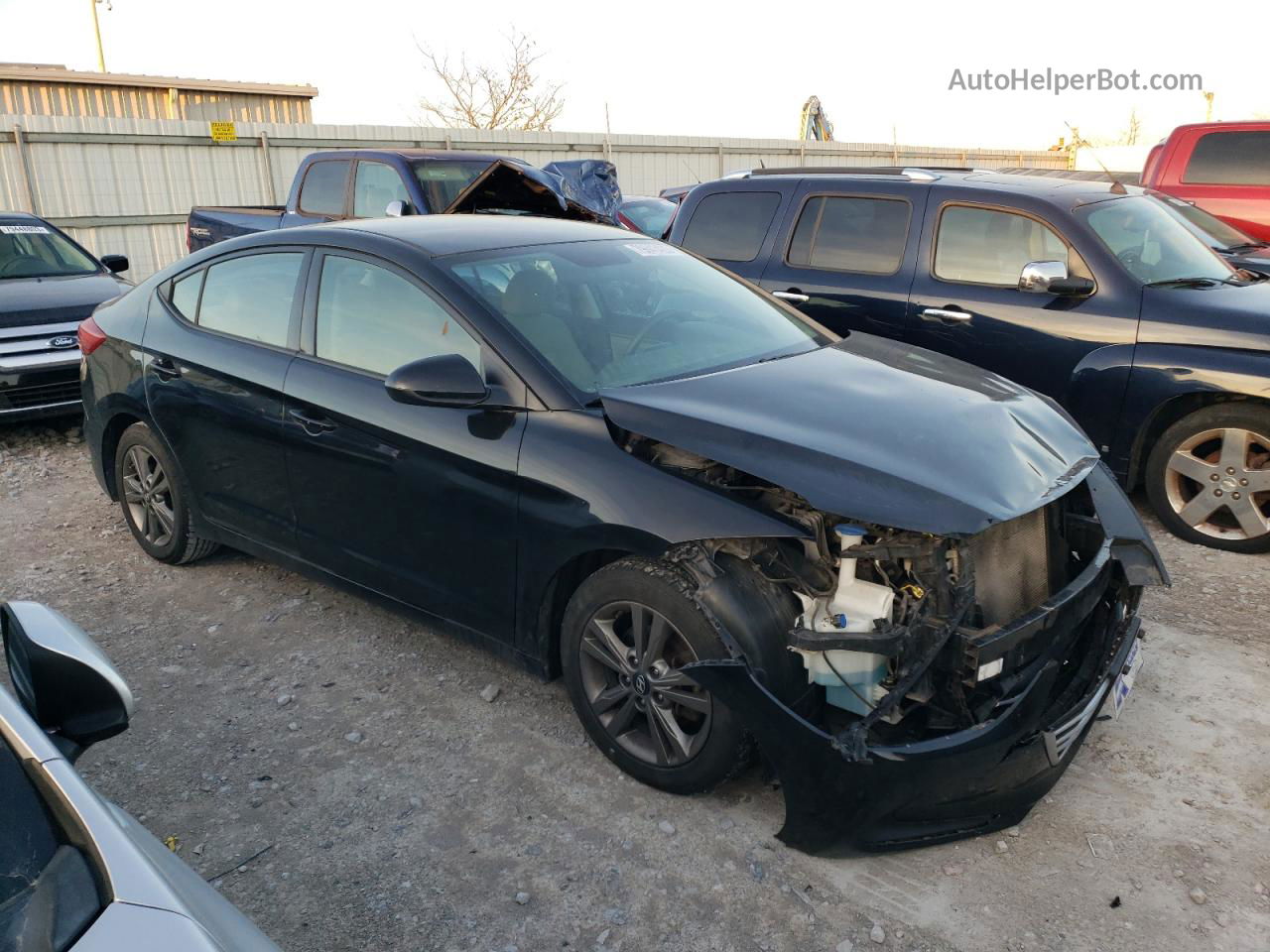 2018 Hyundai Elantra Sel Black vin: 5NPD84LF4JH226693