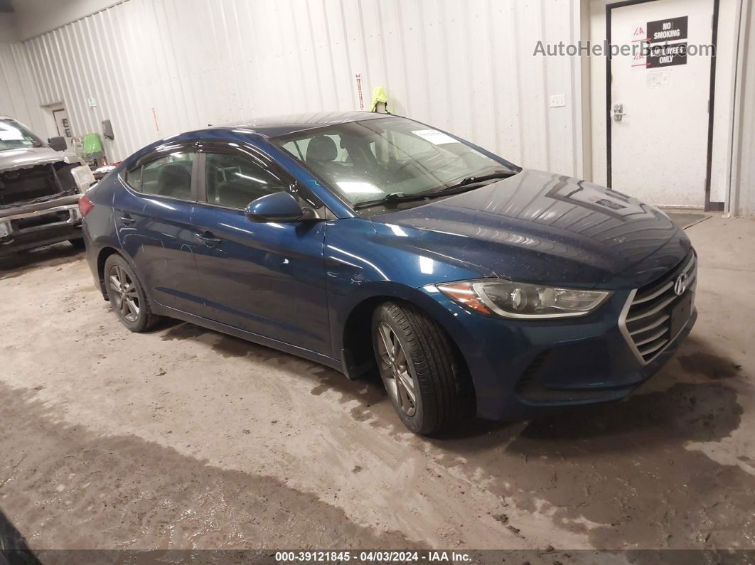 2018 Hyundai Elantra Sel Синий vin: 5NPD84LF4JH283721