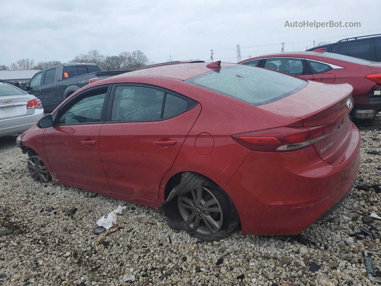 2018 Hyundai Elantra Sel Red vin: 5NPD84LF4JH356330