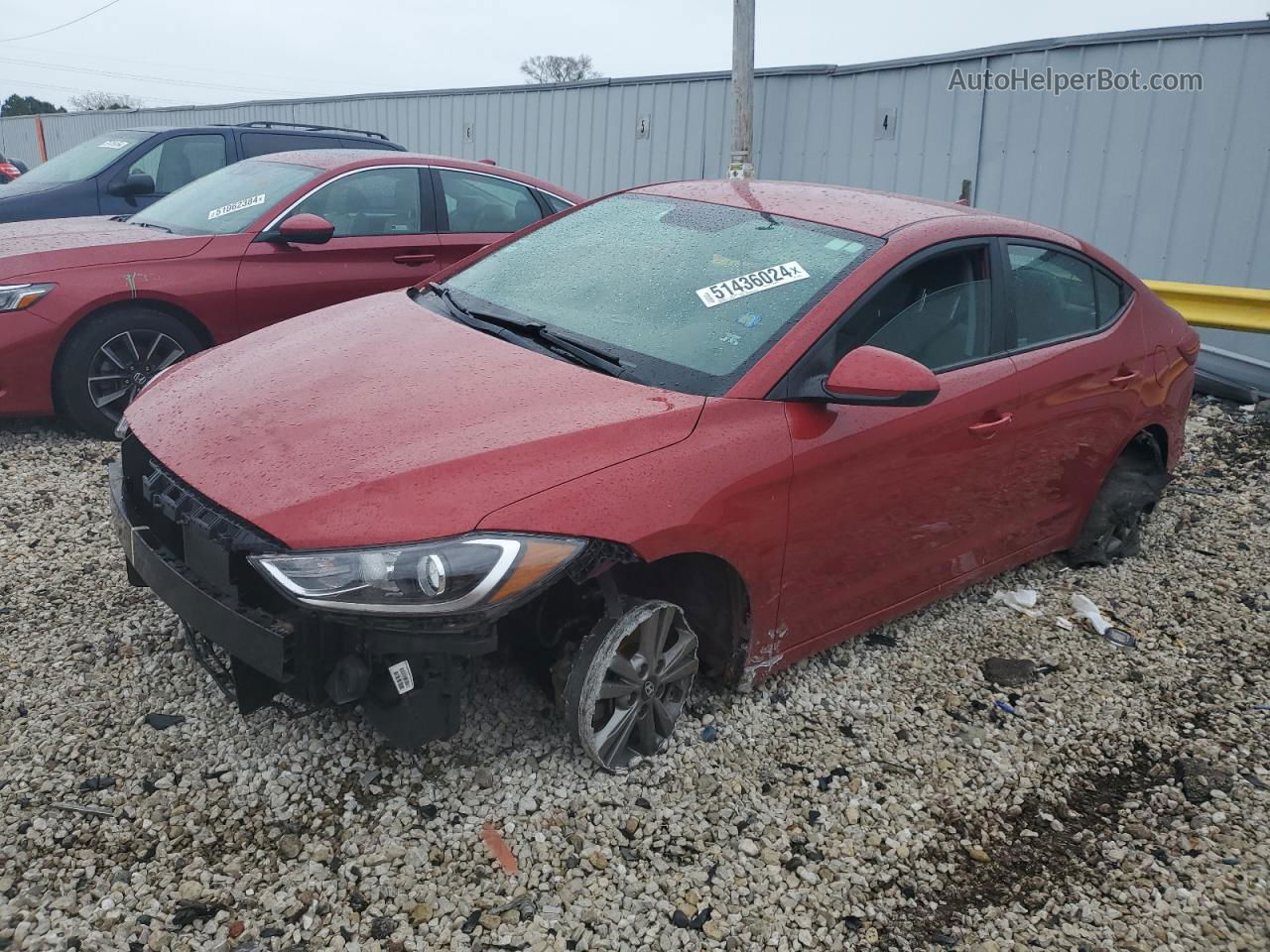 2018 Hyundai Elantra Sel Red vin: 5NPD84LF4JH356330