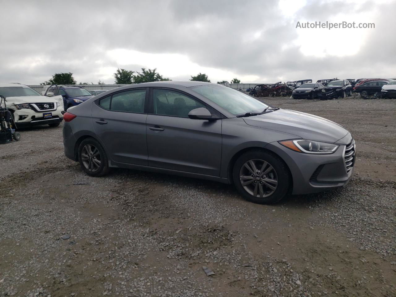 2018 Hyundai Elantra Sel Gray vin: 5NPD84LF4JH357705