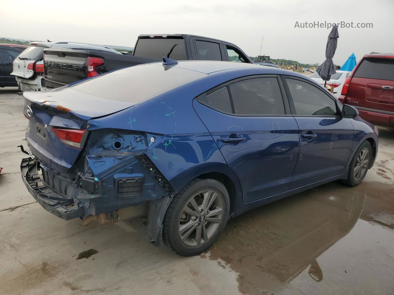 2018 Hyundai Elantra Sel Blue vin: 5NPD84LF4JH367473