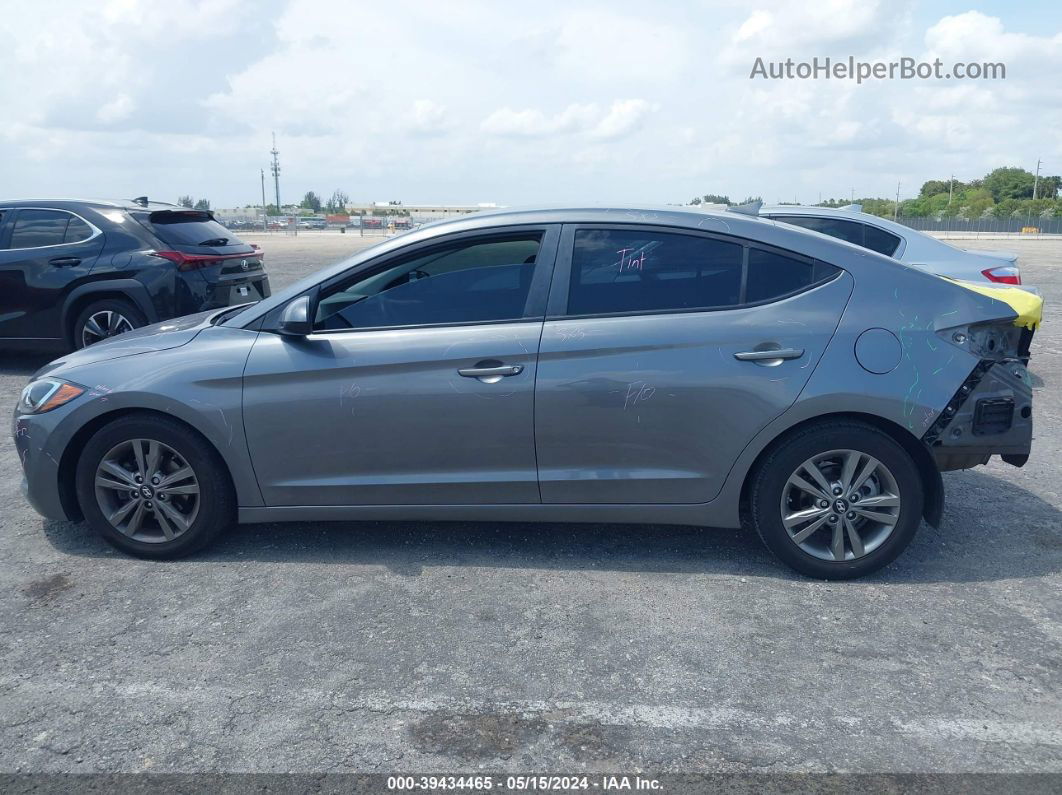 2018 Hyundai Elantra Sel Gray vin: 5NPD84LF4JH371538