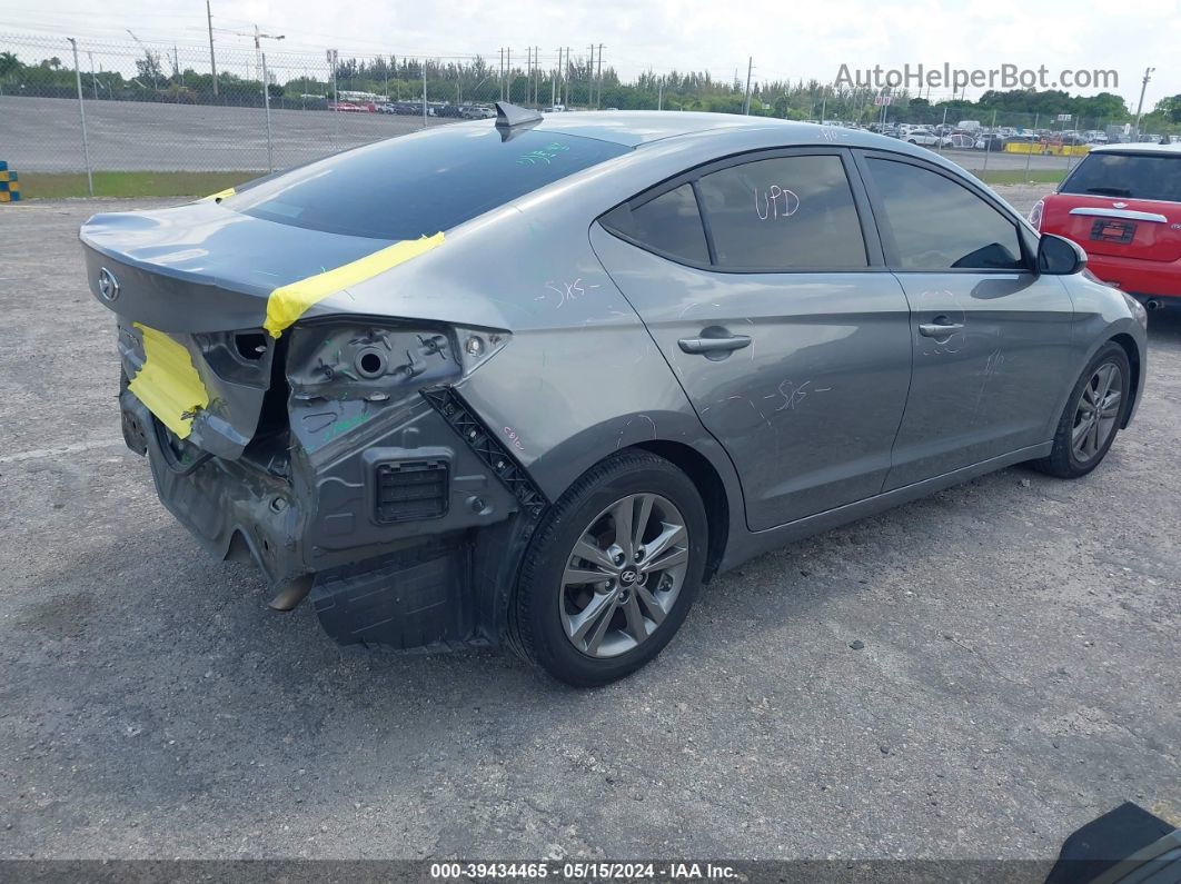 2018 Hyundai Elantra Sel Gray vin: 5NPD84LF4JH371538