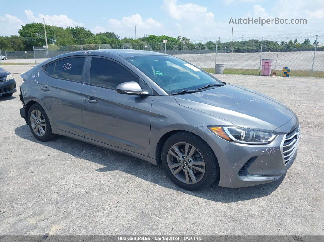 2018 Hyundai Elantra Sel Gray vin: 5NPD84LF4JH371538