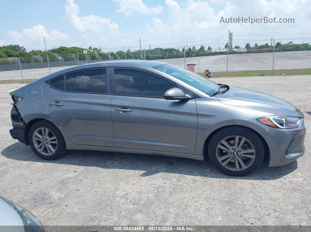 2018 Hyundai Elantra Sel Gray vin: 5NPD84LF4JH371538