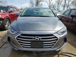 2018 Hyundai Elantra Sel Gray vin: 5NPD84LF4JH385536