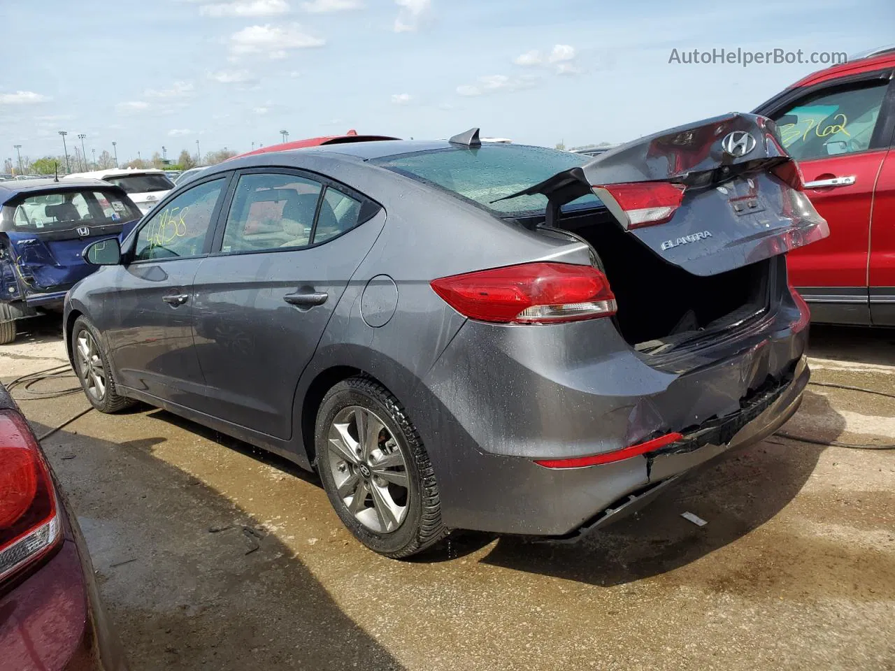 2018 Hyundai Elantra Sel Gray vin: 5NPD84LF4JH385536