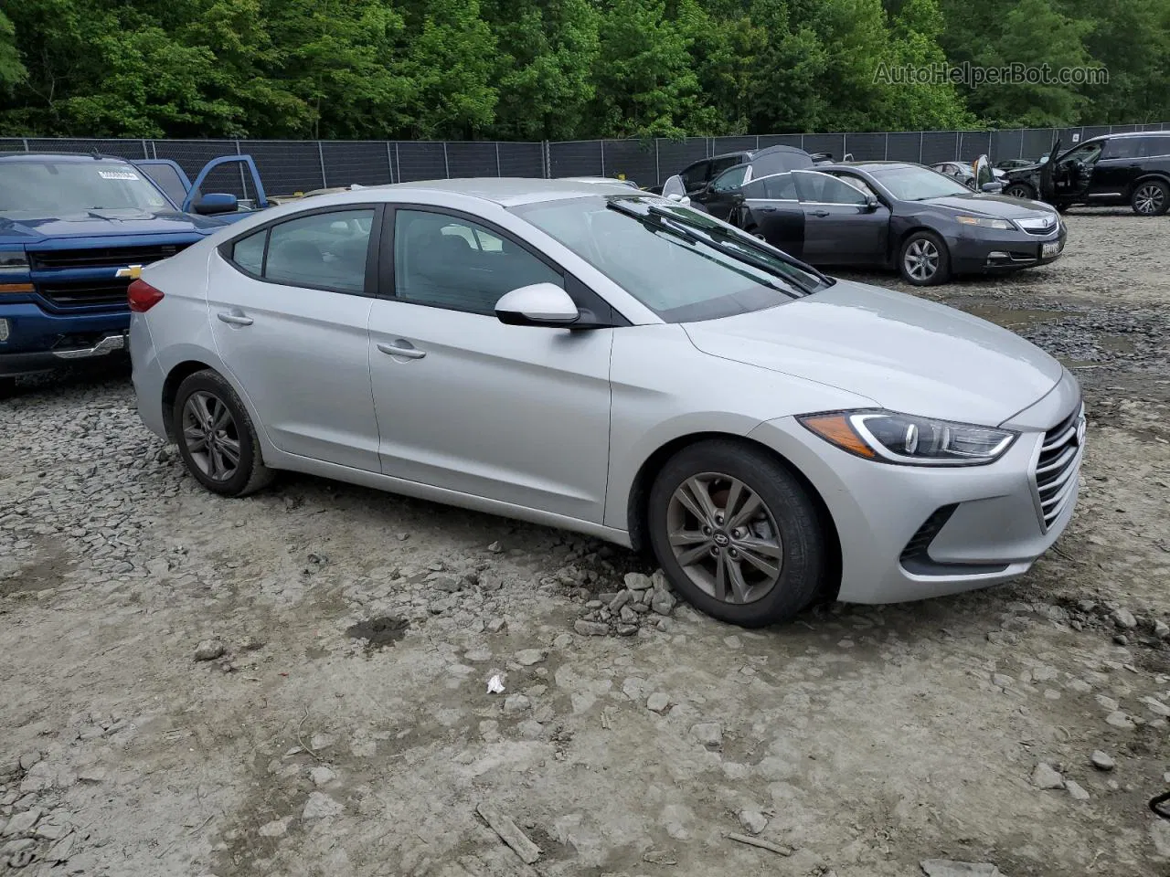 2018 Hyundai Elantra Sel Silver vin: 5NPD84LF4JH387450