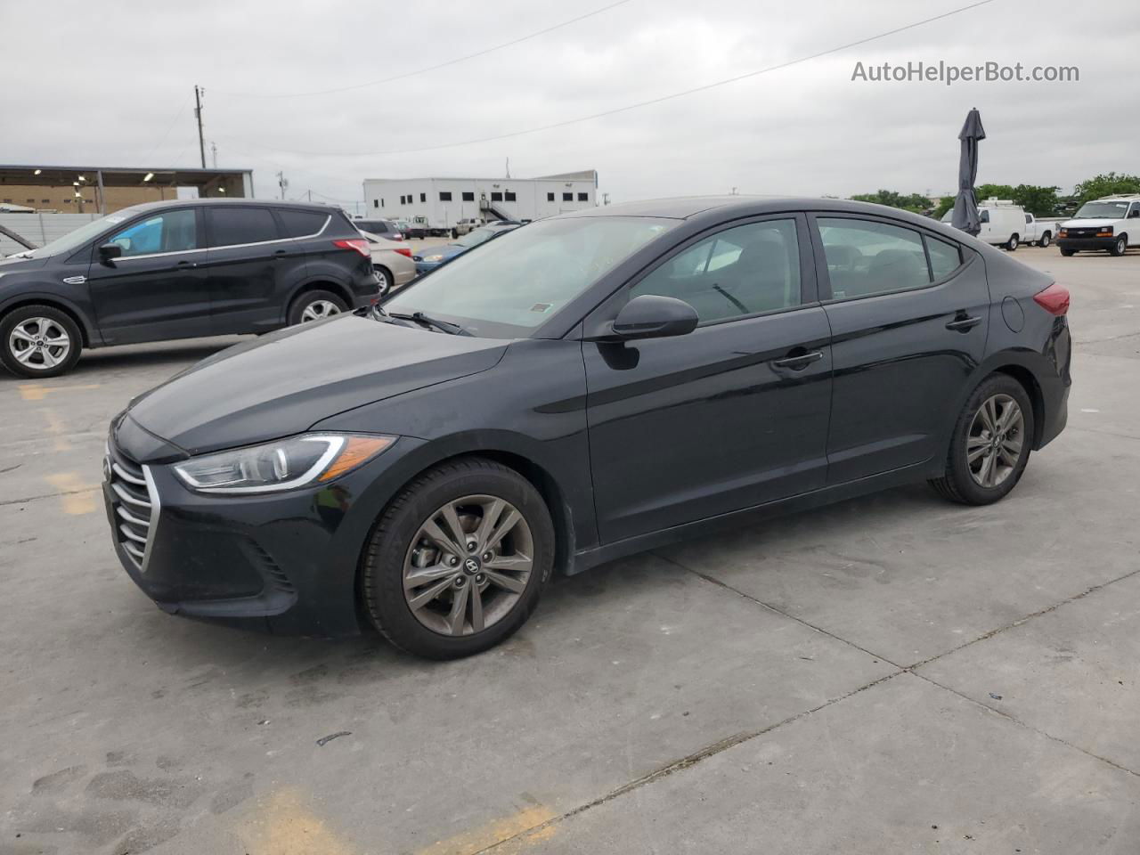 2018 Hyundai Elantra Sel Черный vin: 5NPD84LF4JH394818