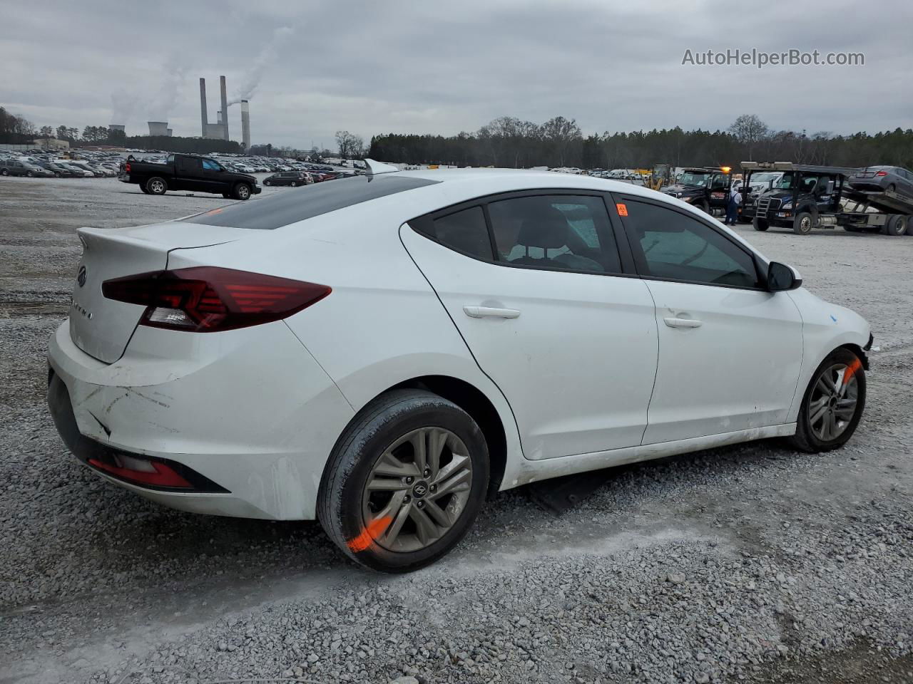 2019 Hyundai Elantra Sel White vin: 5NPD84LF4KH449480