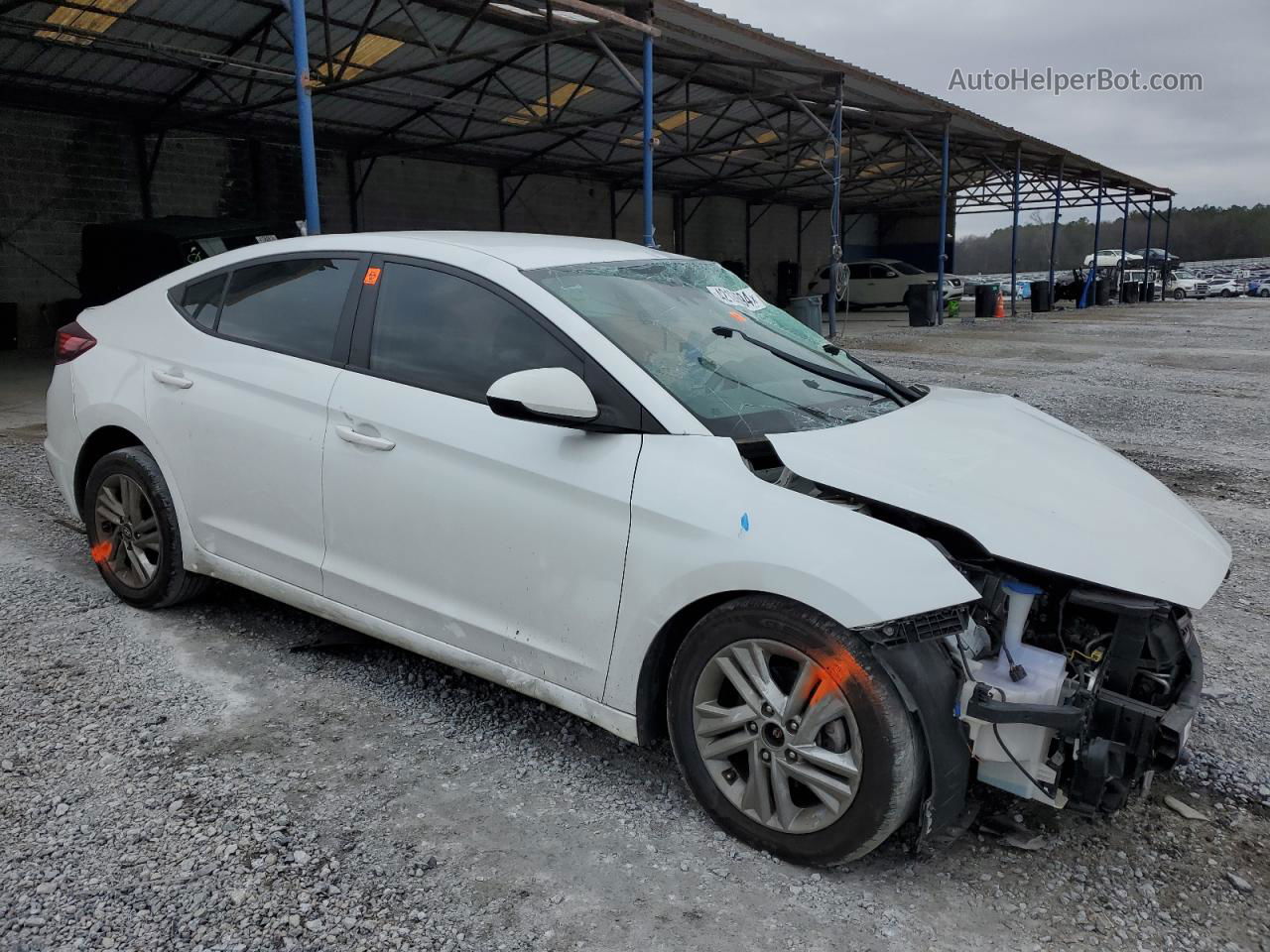 2019 Hyundai Elantra Sel White vin: 5NPD84LF4KH449480