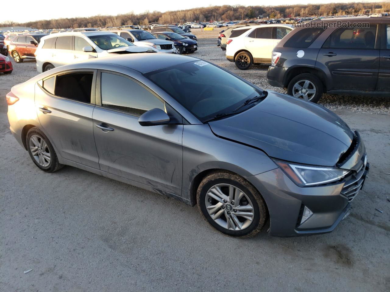 2019 Hyundai Elantra Sel Gray vin: 5NPD84LF4KH470829