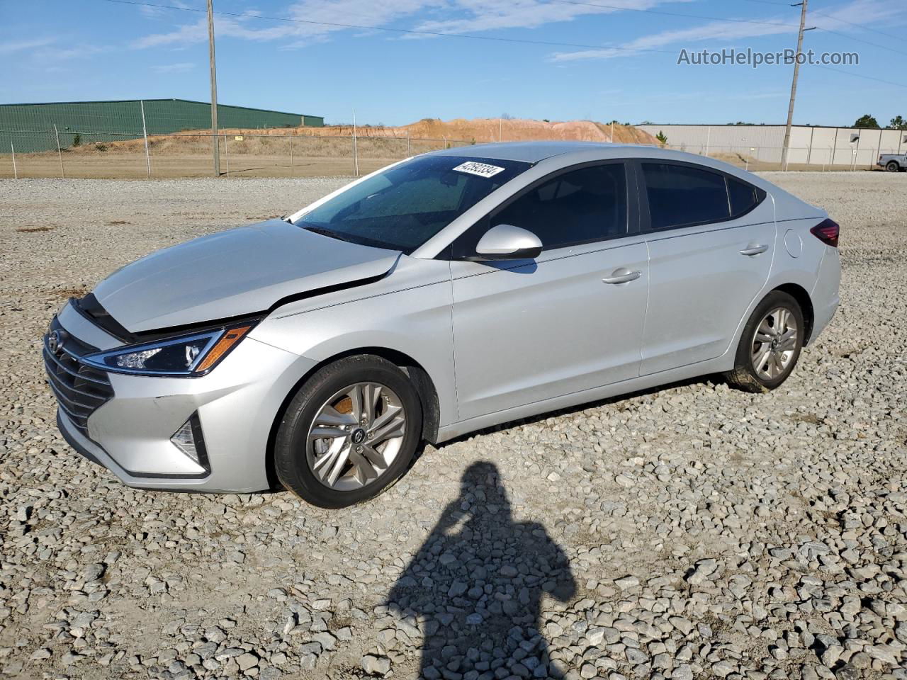 2019 Hyundai Elantra Sel Silver vin: 5NPD84LF4KH470913