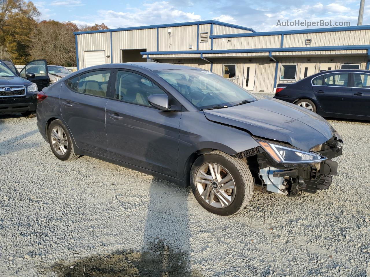 2019 Hyundai Elantra Sel Gray vin: 5NPD84LF4KH480924