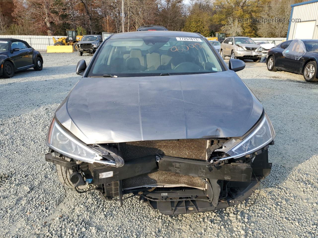 2019 Hyundai Elantra Sel Gray vin: 5NPD84LF4KH480924