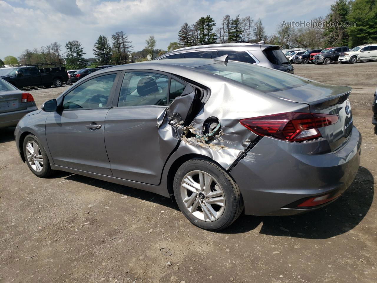 2019 Hyundai Elantra Sel Gray vin: 5NPD84LF4KH485153