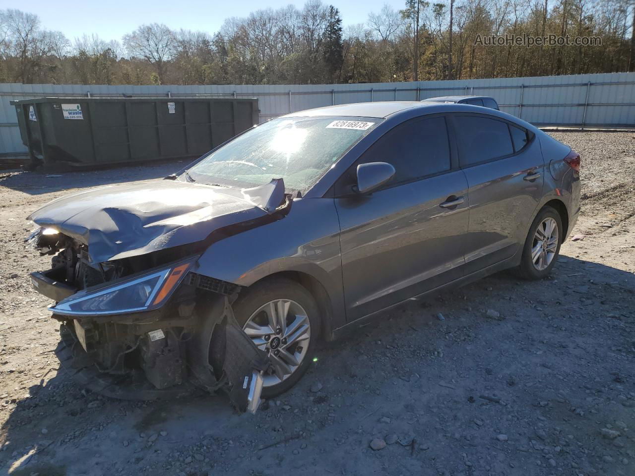 2019 Hyundai Elantra Sel Gray vin: 5NPD84LF4KH485203