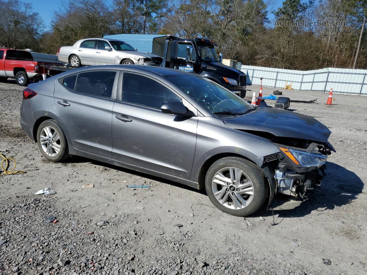 2019 Hyundai Elantra Sel Gray vin: 5NPD84LF4KH485203