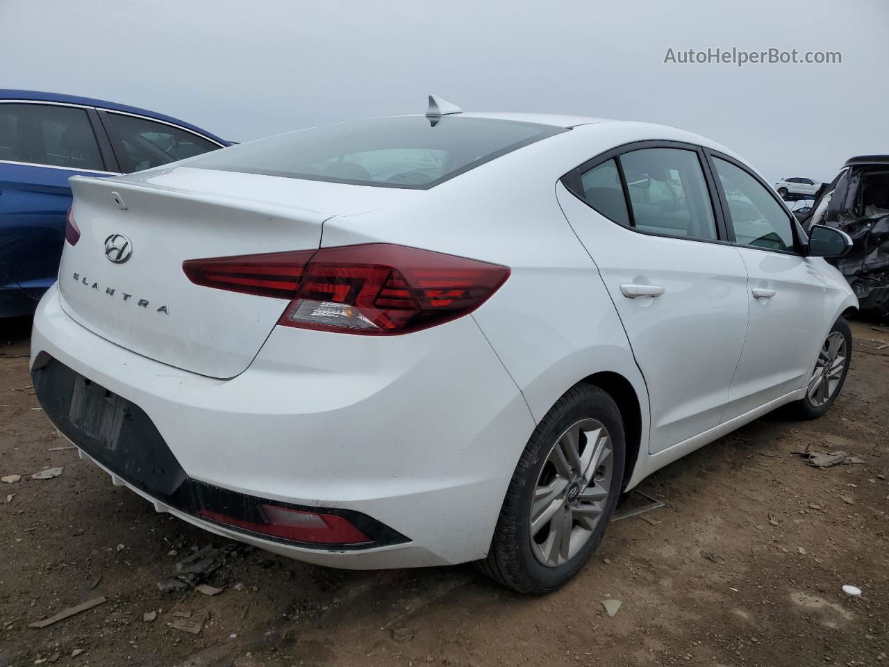 2019 Hyundai Elantra Sel White vin: 5NPD84LF4KH496556