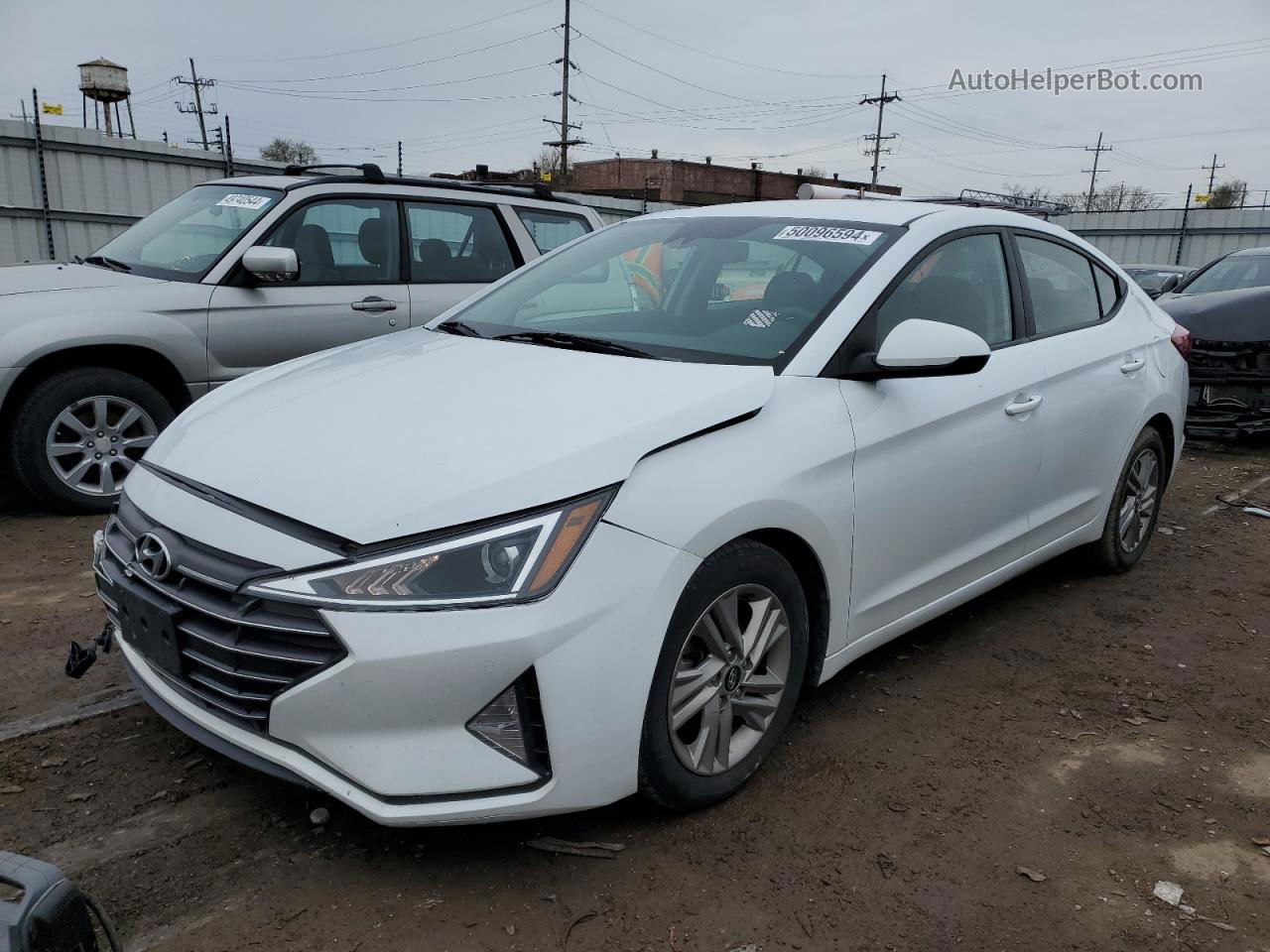 2019 Hyundai Elantra Sel White vin: 5NPD84LF4KH496556