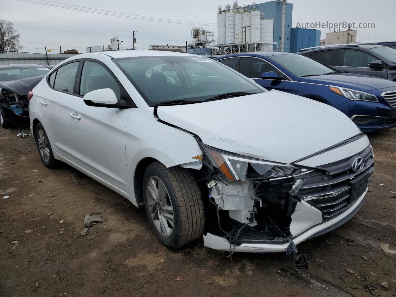 2019 Hyundai Elantra Sel White vin: 5NPD84LF4KH496556