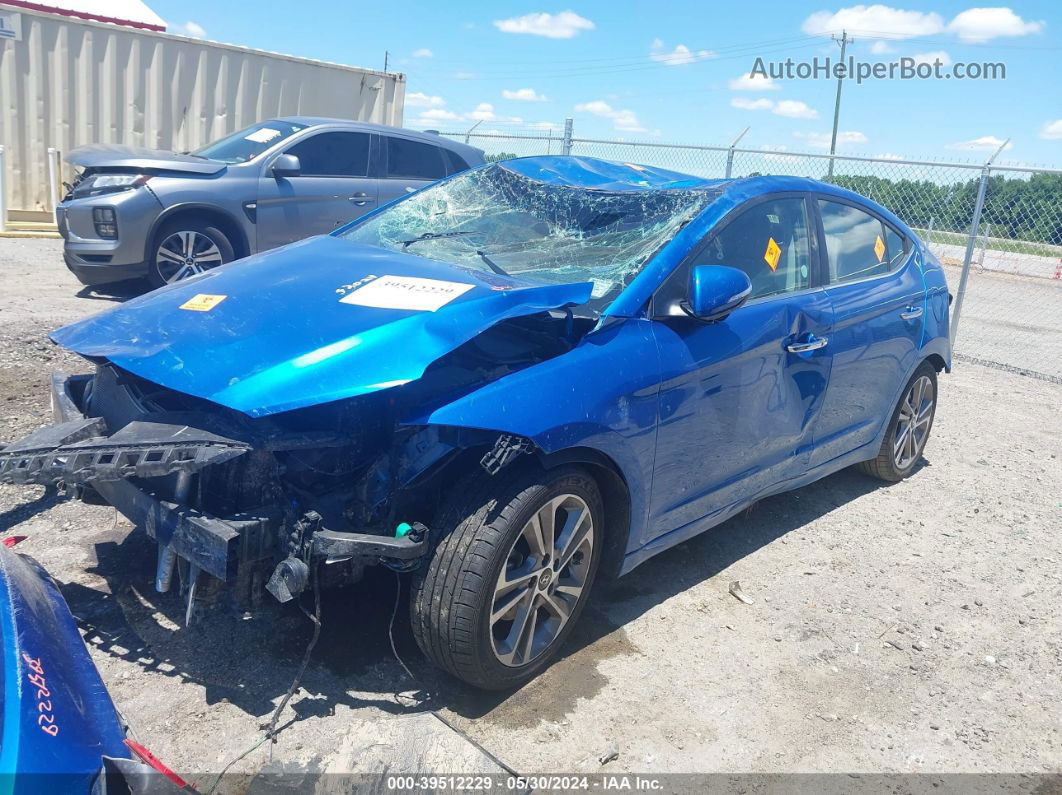 2017 Hyundai Elantra Limited Blue vin: 5NPD84LF5HH017456