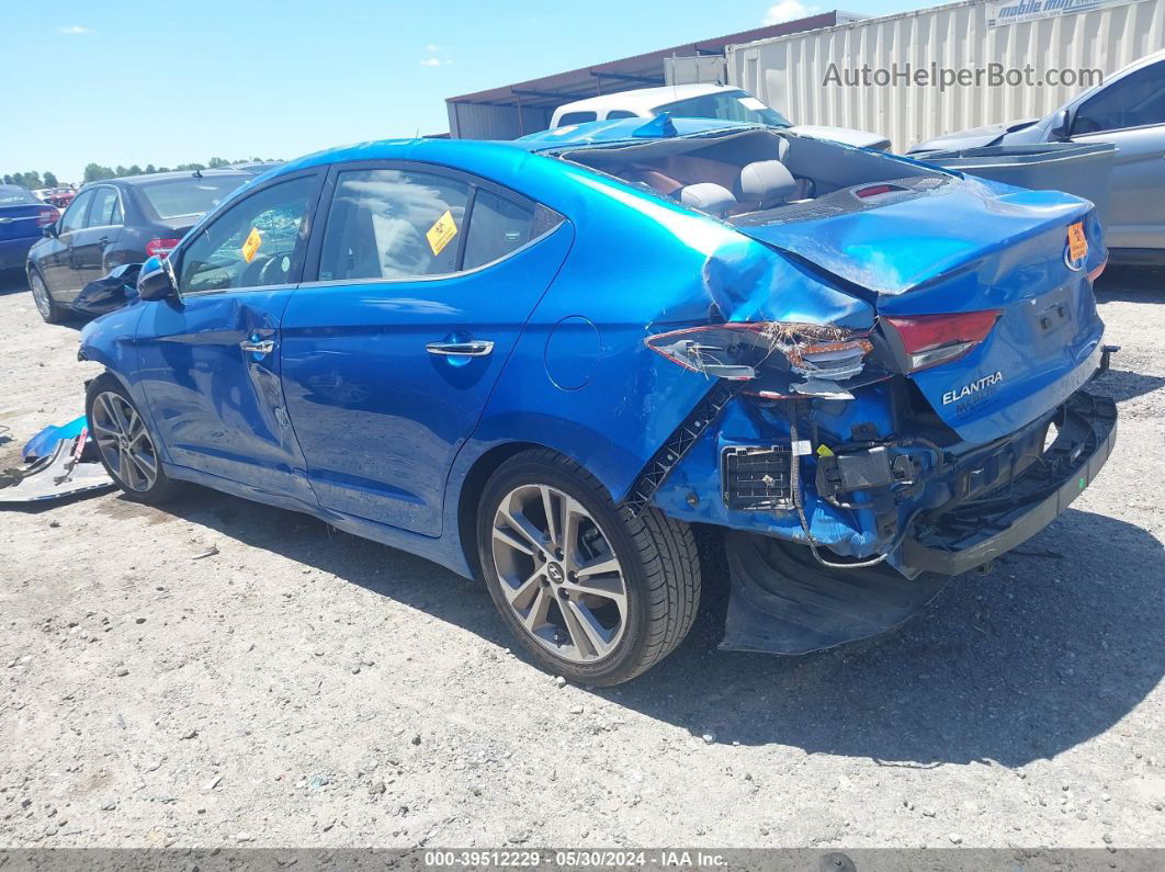 2017 Hyundai Elantra Limited Blue vin: 5NPD84LF5HH017456