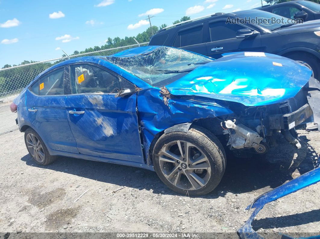 2017 Hyundai Elantra Limited Blue vin: 5NPD84LF5HH017456