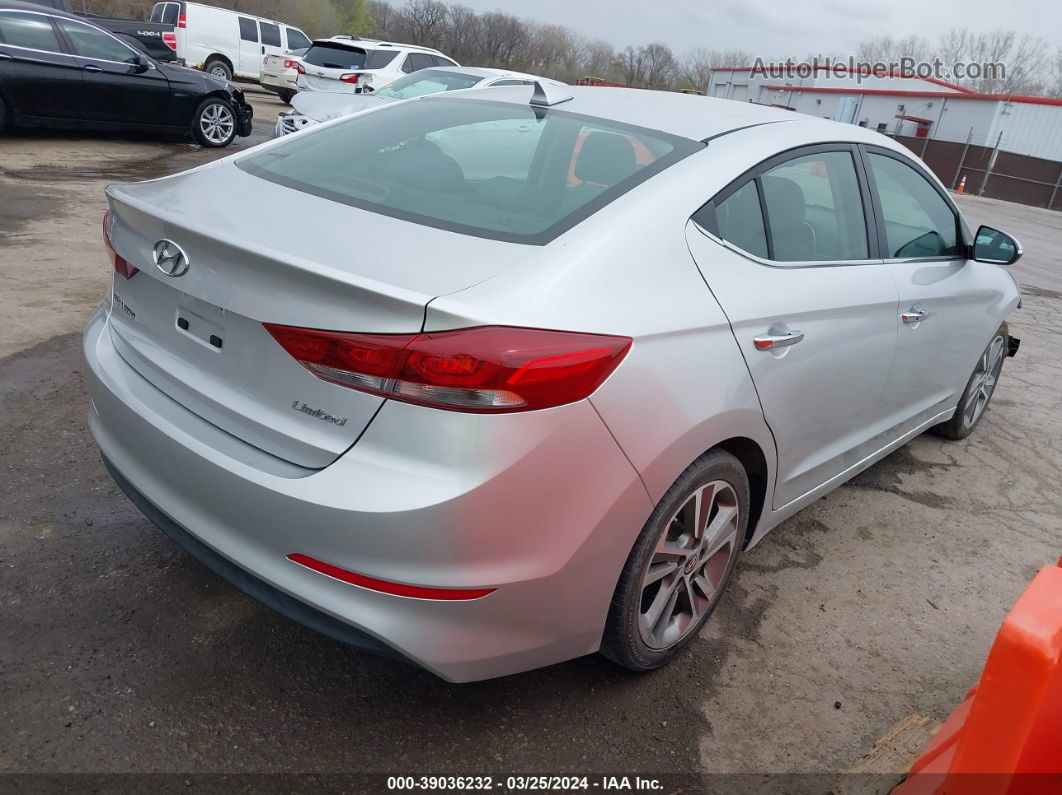 2017 Hyundai Elantra Limited Серебряный vin: 5NPD84LF5HH038291