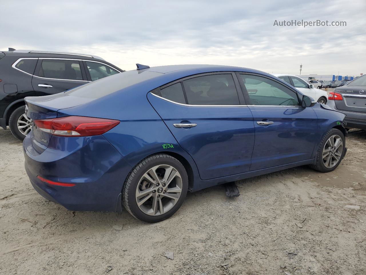 2017 Hyundai Elantra Se Синий vin: 5NPD84LF5HH058136