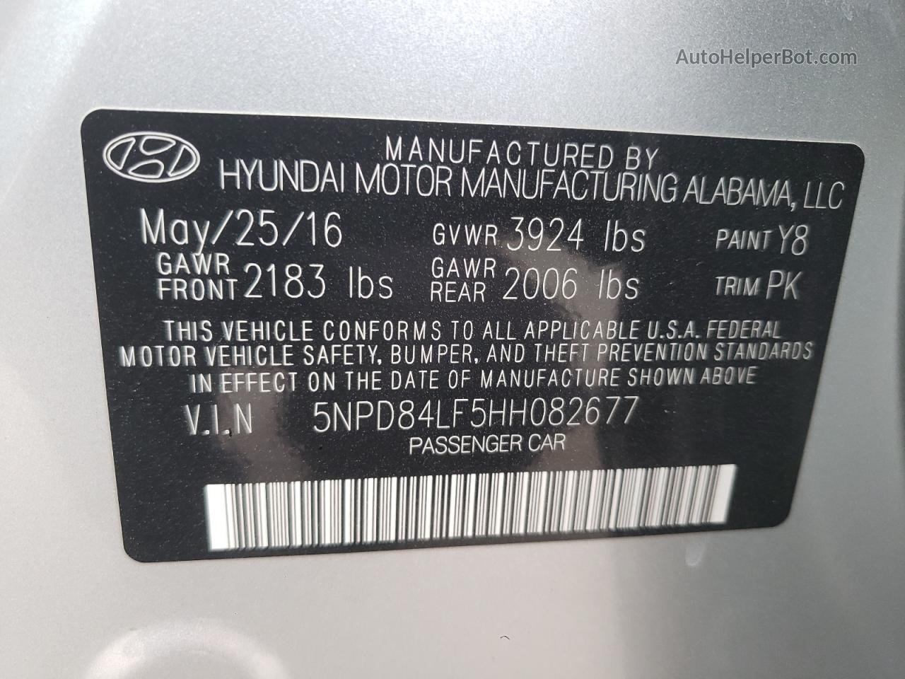 2017 Hyundai Elantra Se Silver vin: 5NPD84LF5HH082677