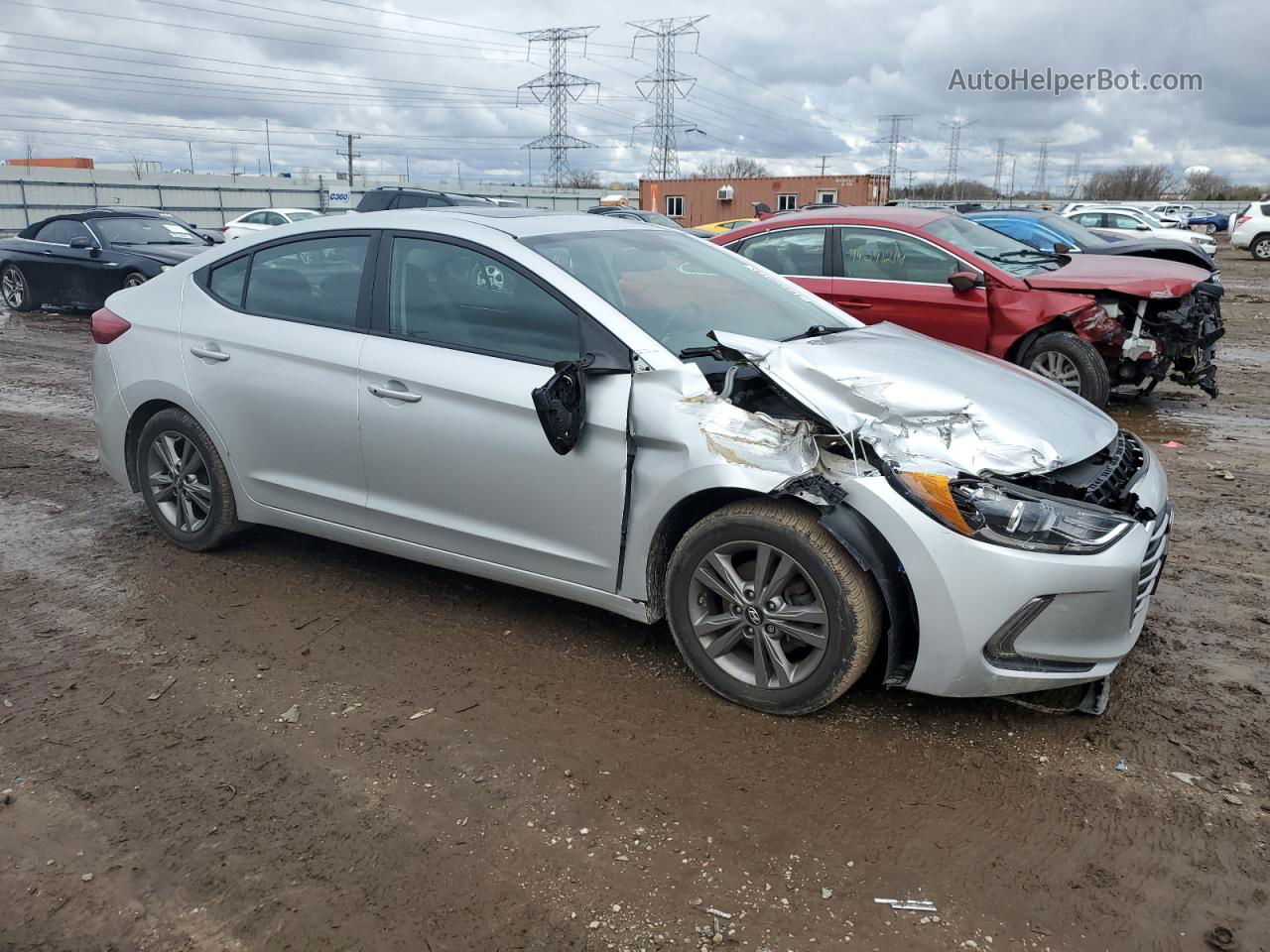 2017 Hyundai Elantra Se Silver vin: 5NPD84LF5HH183606