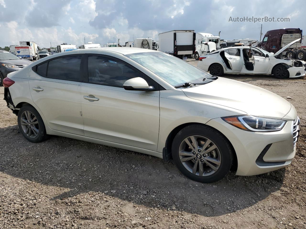 2017 Hyundai Elantra Se Beige vin: 5NPD84LF5HH209301