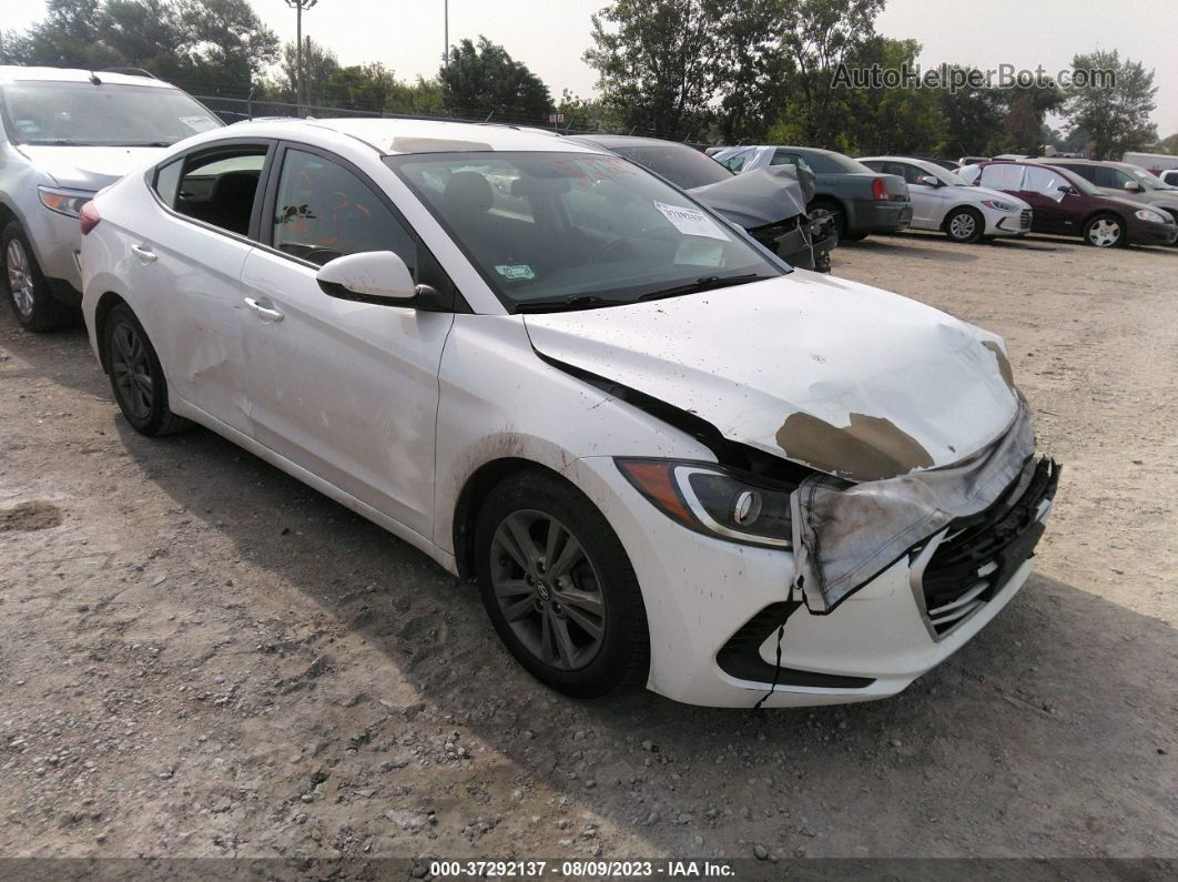 2018 Hyundai Elantra Sel White vin: 5NPD84LF5JH214780