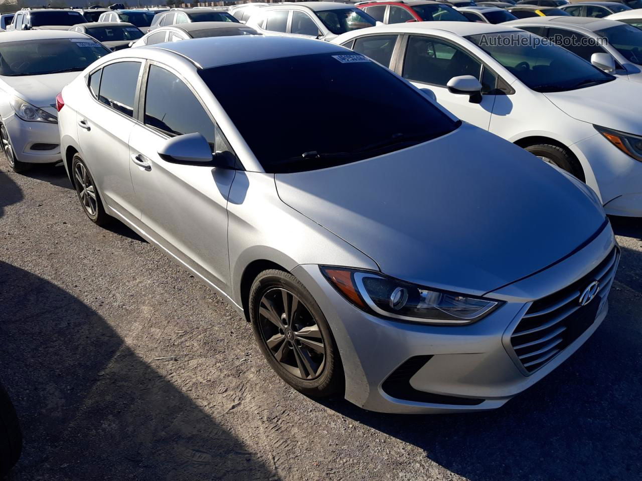 2018 Hyundai Elantra Sel Silver vin: 5NPD84LF5JH217341