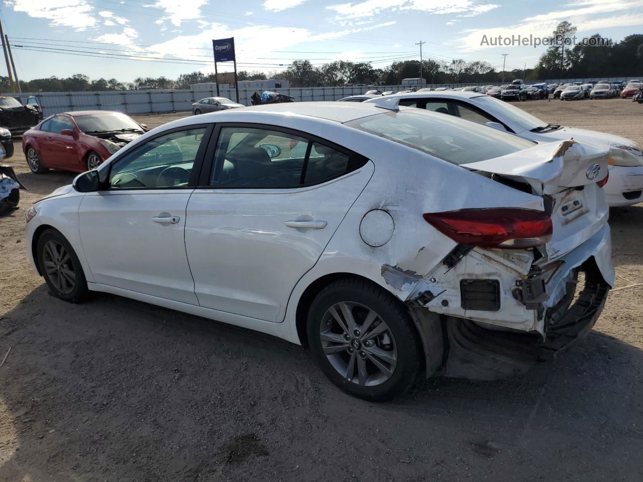 2018 Hyundai Elantra Sel White vin: 5NPD84LF5JH233006