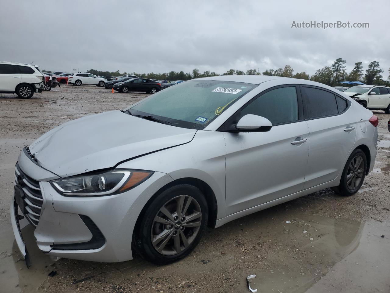 2018 Hyundai Elantra Sel Серебряный vin: 5NPD84LF5JH244006