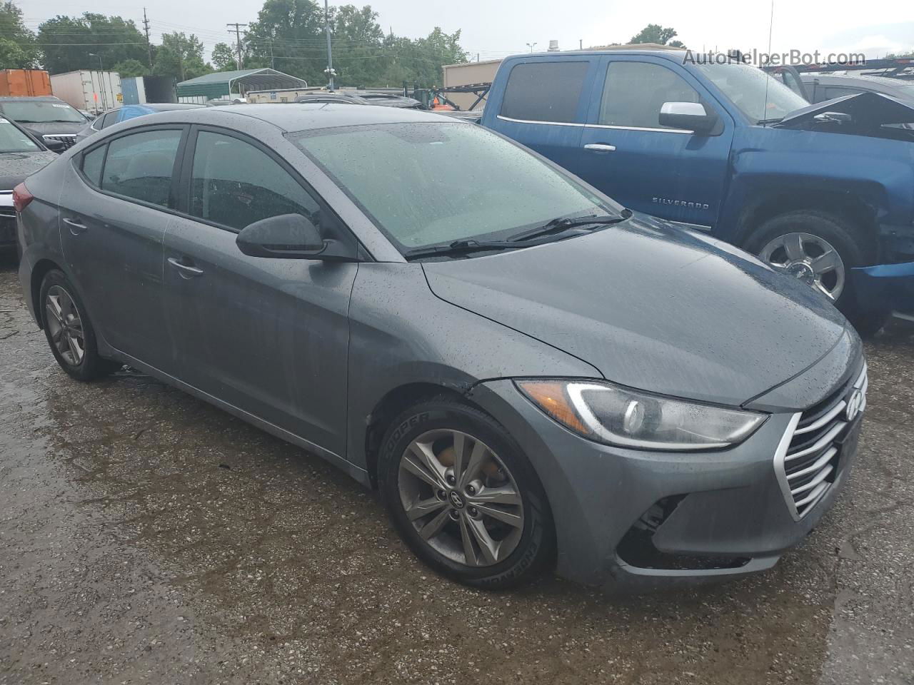 2018 Hyundai Elantra Sel Gray vin: 5NPD84LF5JH258374